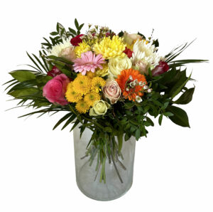 bouquet prairie aux fleurs de saison multicolores