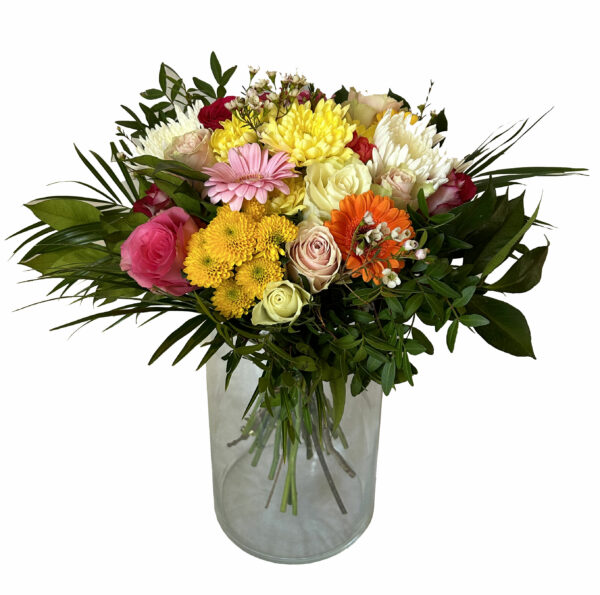 bouquet prairie aux fleurs de saison multicolores