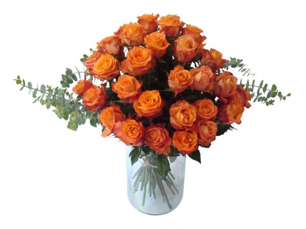 bouquet roses oranges