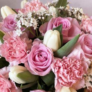 bouquet boucle rose