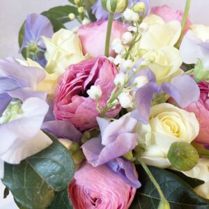 bouquet muguet et roses detail