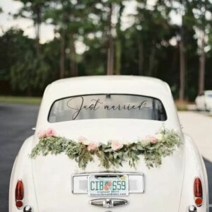 ruban végétal pour voiture de mariage