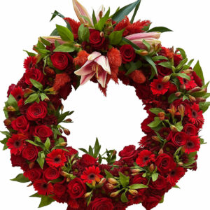 couronne de deuil rouge