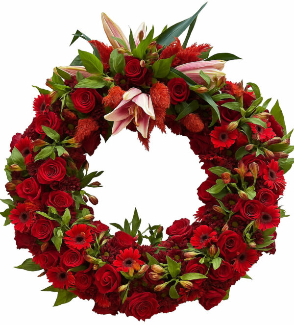 couronne de deuil rouge